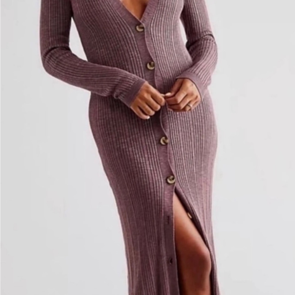 Free People Date Night Duster Button-Up Dress - Small